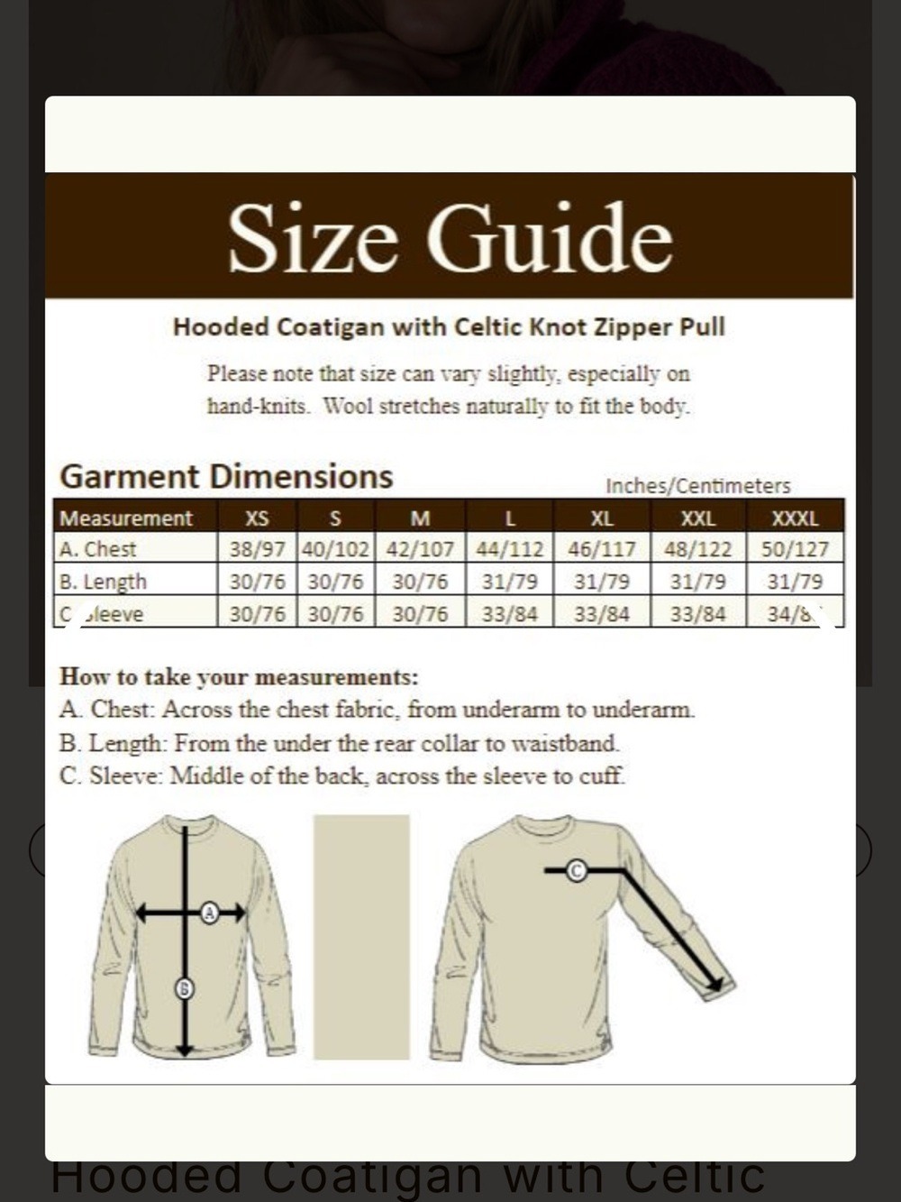 Aran Sweater Market Women's Full Zip Cable Knit Merlot Hooded Coatigan Medium - Picture 11 of 11